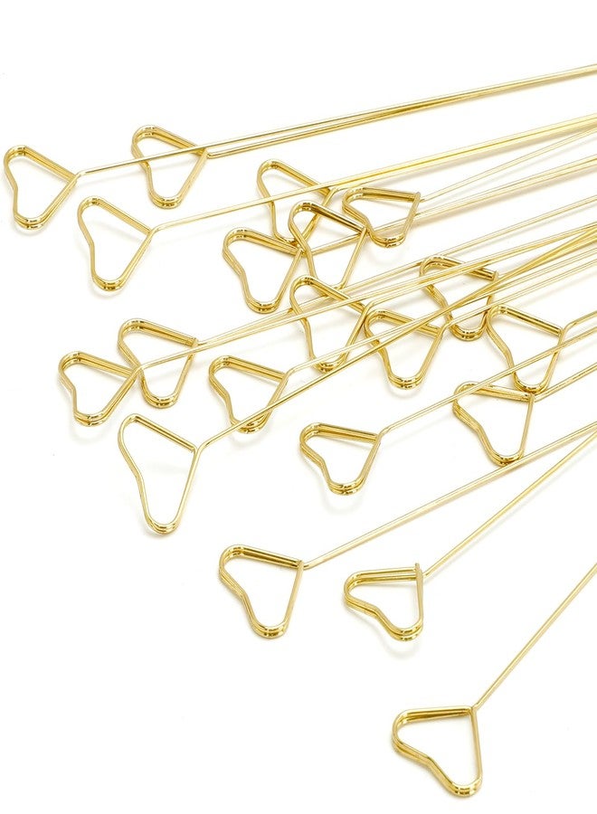 Siutaga 20 Pcs Metal Floral Place Card Holder Photo Clip Stick Metal Flower Place Card Holder for Wedding Party Favor Gift Memo Flower Arrangements (Heart) - Image 2